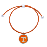 University of Tennessee Team Colored Round Logo Charm Bright Orange 8" Diameter Thin Nylon Slider Bracelet