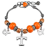 Tennessee Volunteers Silver Charm Bracelet