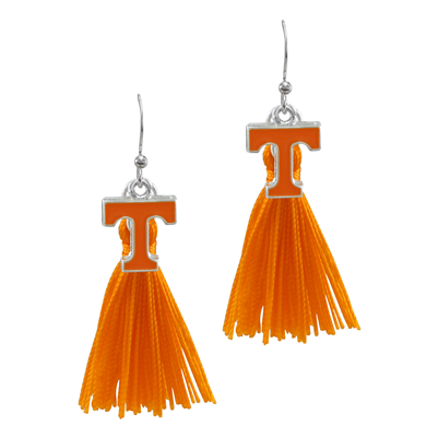 College Fashion University of Tennessee Logo Charm Tassel Post Dangle Eambi Earrings