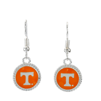 University of Tennessee Team Colored Round Logo Charm Fish Hook Earrings