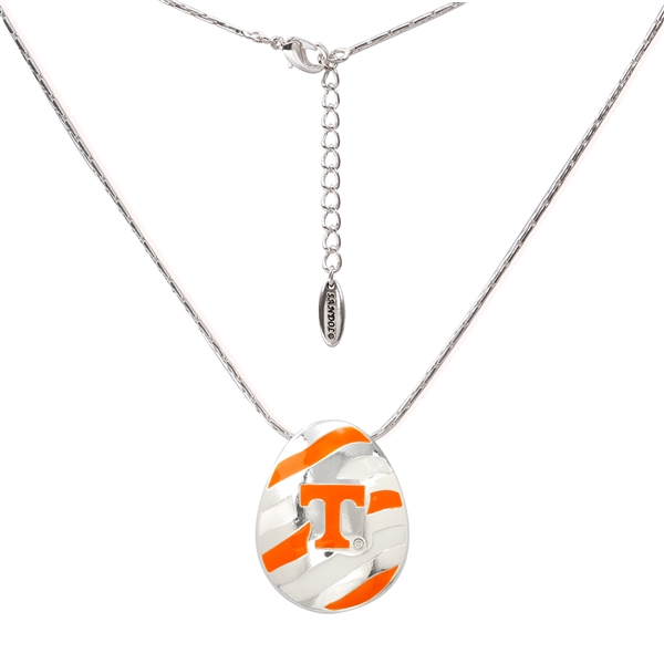 TENNESSEE 698 | Striped Oval Logo Pendant Necklace
