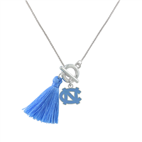 College Fashion University of North Carolina Logo Charm Tassel Norma Necklace Lobster Clasp