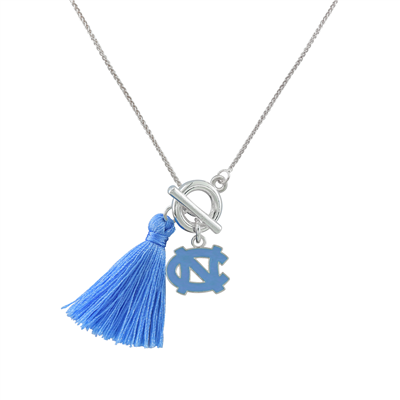 College Fashion University of North Carolina Logo Charm Tassel Norma Necklace Lobster Clasp