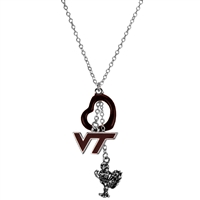 Virginia Tech Silver Multi Logo Necklace Licensed College Jewelry