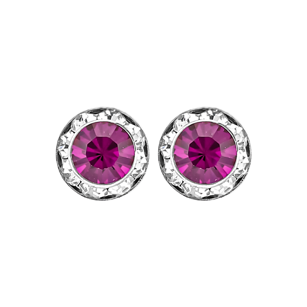 7mm Cubic Zirconia Crystal 1/2" Post Earrings