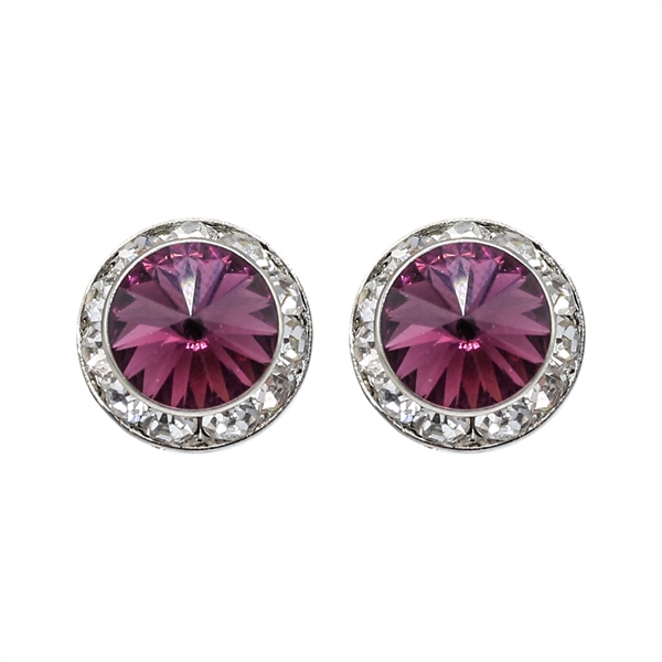 10mm Cubic Zirconia Crystal 1/2" Post Earrings