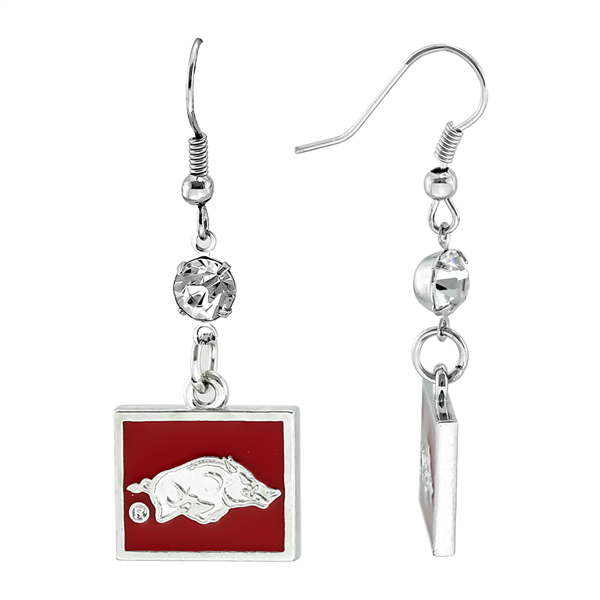 Square Dangle Earrings Arkansas Razorbacks