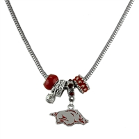 College Fashion Crystal University of Arkansas Logo Charms Natalya Necklace