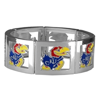 Square Stretch Jayhawks Silver Jewelry