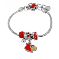 College Fashion Crystal University of Louisville Logo Charms Betsy Bracelet