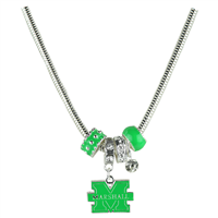 College Fashion Crystal Marshall University Logo Charms MVP Necklace