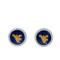 College Fashion West Virginia University Logo Charm Stud Earrings