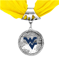 College Fashion West Virginia University Crystals Ornate Scarf Pendant Charm