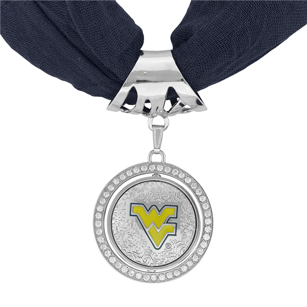 College Fashion West Virginia University Crystals Swivel Scarf Pendant Charm