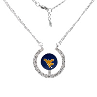 West Virginia University Team Colored Logo Ball Crystal 18" Cable Chain Lobster Clasp Necklace