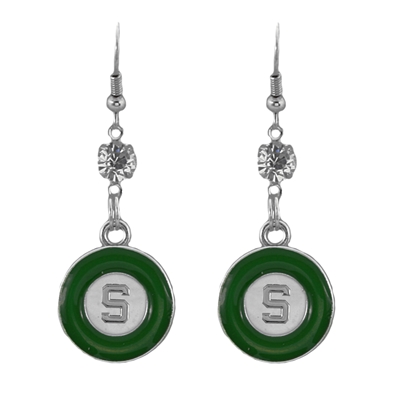 Eunice Circular Script Earrings Michigan State University