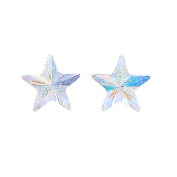 Fashion Sparkling 9.5mm Iridescent Crystal Star Stud Earrings