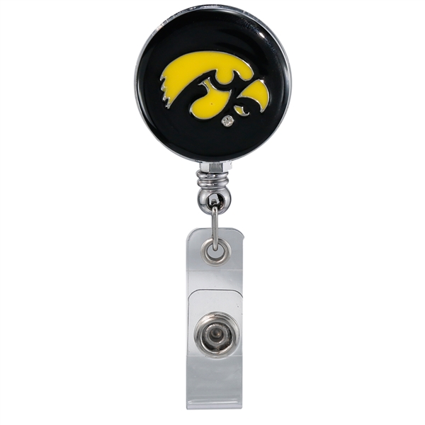 College Fashion University of Iowa Retractable ID Larry Lanyard Badge Reel