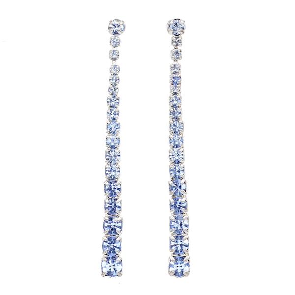 Fashion Forward Sparkling Sapphire Crystal Drop Post Dangle Earrings