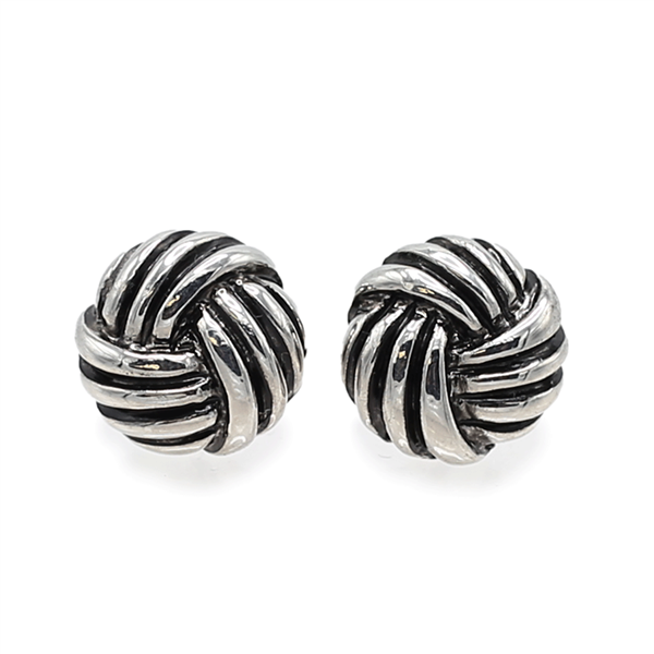 Simple & Stylish Black & Silver Stud Earrings