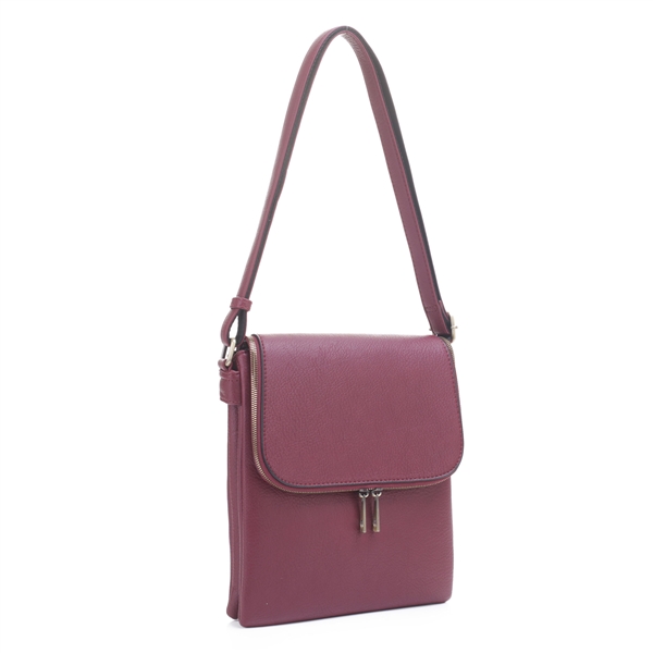 Chic Wine Faux Leather Fashion Conceal Carry Shoulder Crossbody