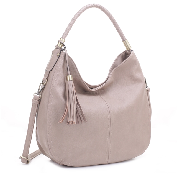 Chic Light Stone Faux Leather Fashion Conceal Carry Shoulder Hobo Satchel
