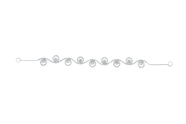 Small Sparkling Clear Crystals Swirl Designed Bobby Pin Bridal Wedding Fashion Hair Piece