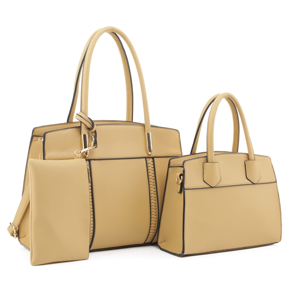 Stylish Timeless 3 Piece Yellow Trinity Satchel Set