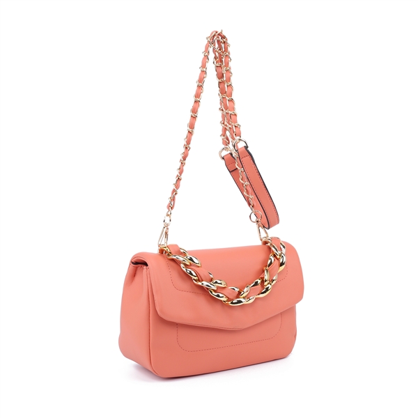 Posh Fashion Soft Leather Coral Crossbody