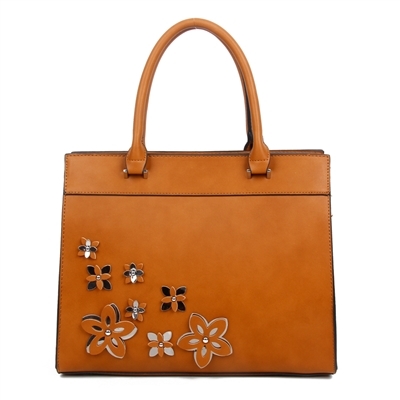 Flower Accented Sturdy Satchel