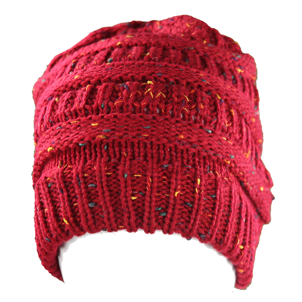 Fashion Colorful Splattered Red Knit Beanie