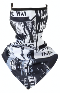 Bandana Cloth Face Mask Black & White NYC Proud