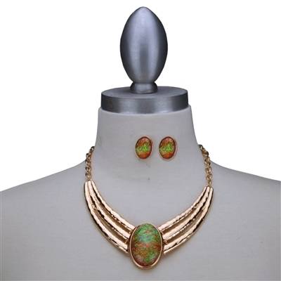 Colored Stone Necklace Set