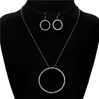 CRYSTAL CIRCLE NECKLACE SET | LARGE