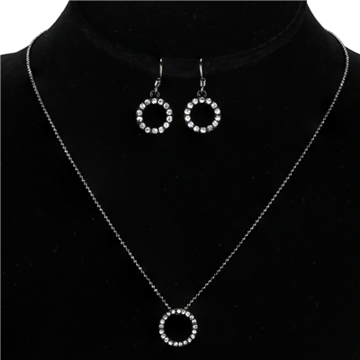 CRYSTAL CIRCLE NECKLACE SET | SMALL