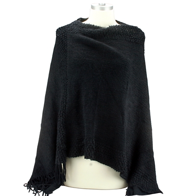 Black Fashion Poncho