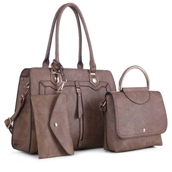 The Parted Dark Taupe Wholesale Handbag