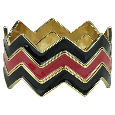 CHEVRON BRACELET | BLACK & RED