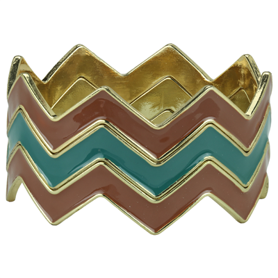 CHEVRON BRACELET | BROWN & TEAL