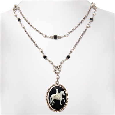 Elegant Dressage Cameo Necklace