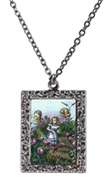 Alice in Wonderland Alice and Rose Garden Necklace