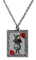 Alice in Wonderland - Alice with a Cake Art Necklace