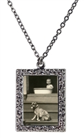 Baby and Dog on Porch Frame Necklace