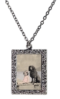 Little Girl and Her Poodle Frame Necklace