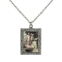 Two Fairy Children Frame Necklace