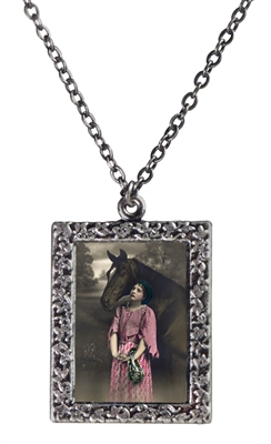 Gypsy in Pink with Horse Frame Necklace