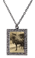 Dog Sitting on Horse Frame Necklace