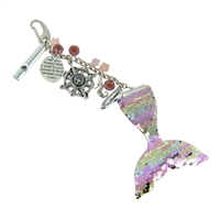Emergency Charm - Pink Mermaid Tail Purse and Backpack Charm for Emergencies
