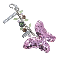 Pale Pink Sequined Butterfly Purse or Backpack Charm