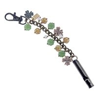 Lucky Shamrock Purse Charm with Whistle
